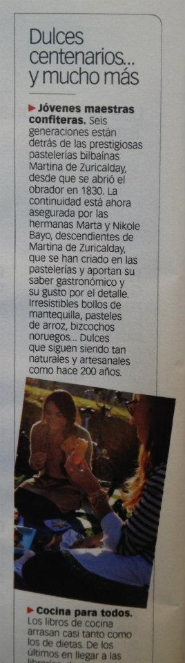 Pastelerías Martina Zuricalday en El Semanal XL