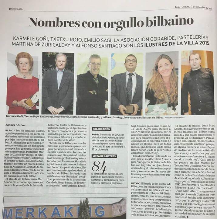 Martina de zuricalday en Ilustres de Bilbao en Deia