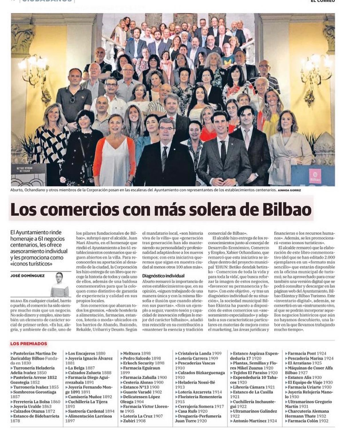 El comercio m&aacute;s antiguo de Bilbao en El Correo - Comercio m&aacute;s longevo de Espa&ntilde;a