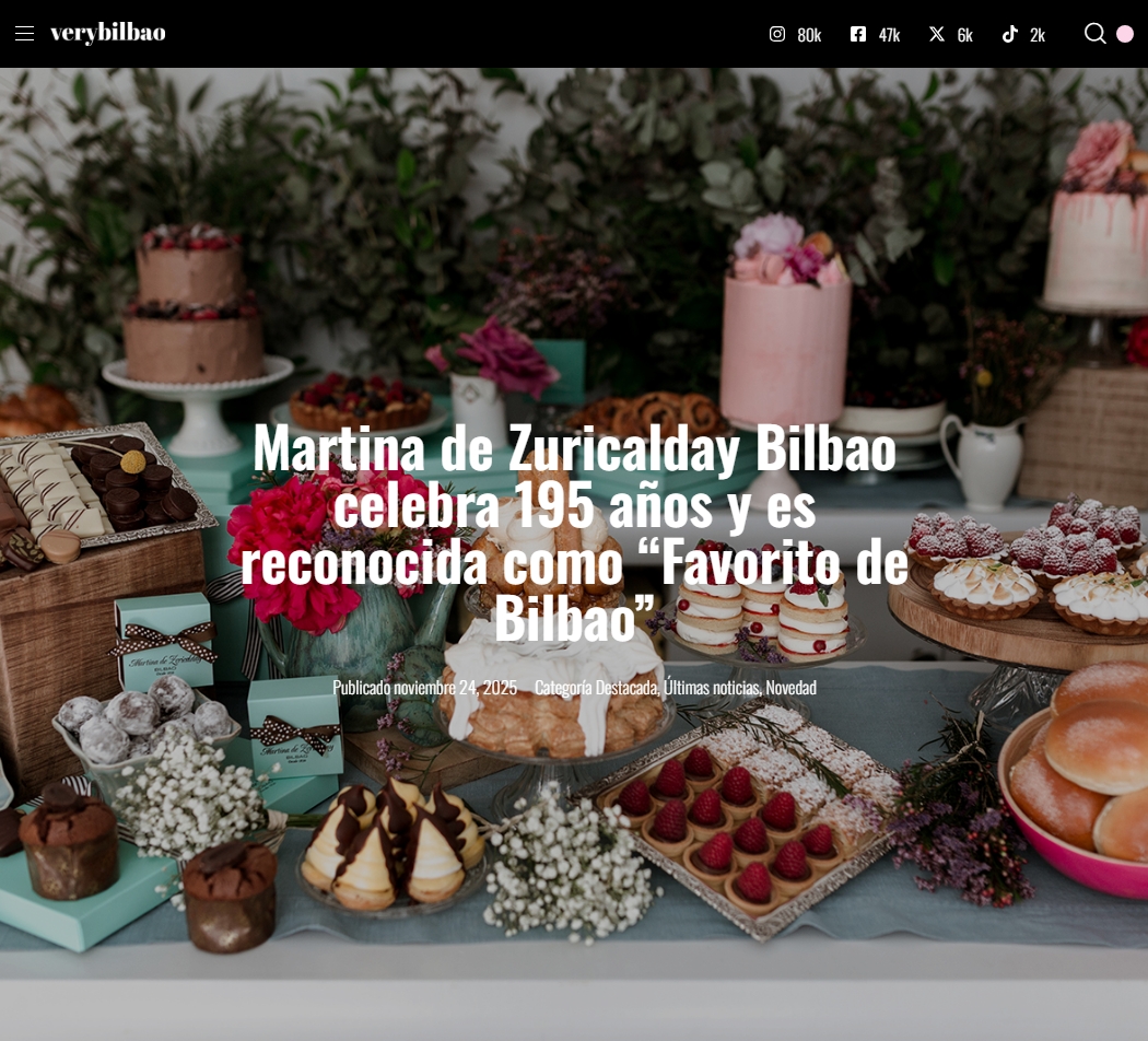 Martina de Zuricalday, favoritos de Bilbao, 195 Aniversario, la pasteleria mas antigua, VeryBilbao